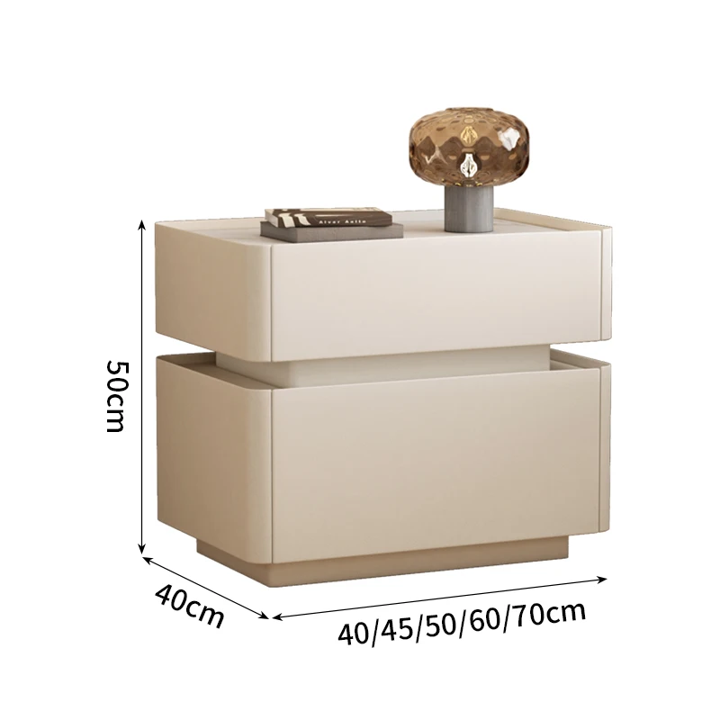 Customized installation-free solid wood bedside table,  light luxury, simple modern large size designer bedroom bedside table