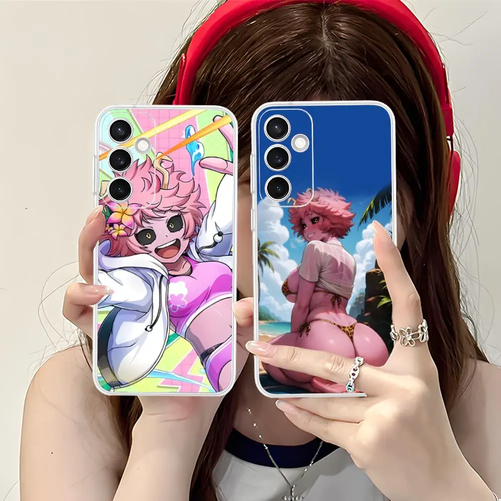 

Чехол для телефона Hero Academy Mina Ashido для Samsung Galaxy S25 S24 S23 S22 S21Plus FE, ультра прозрачный цветной защитный роскошный чехол