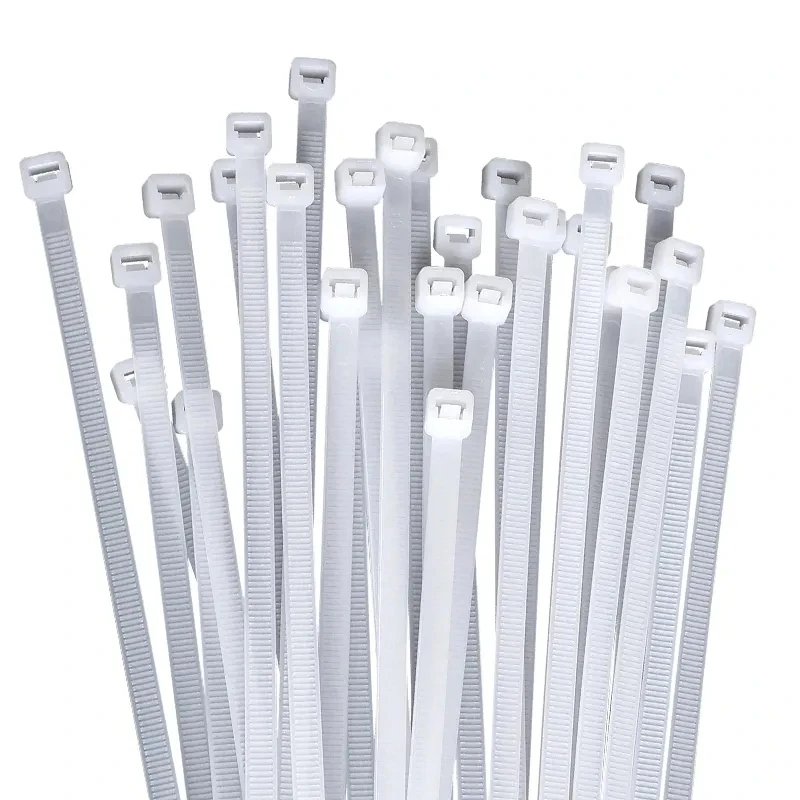 1000Pcs Self-locking Plastic Nylon Tie 100mm White Black Zip Wraps Strap 300mm Nylon Cable Tie Set Fastening Ring Loop Wire Wrap