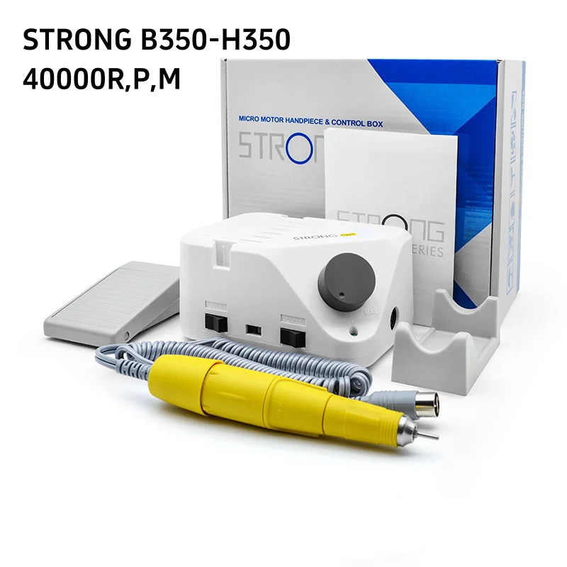 Taladro de manicura B350 fuerte de baja vibración de 40000 Rpm, taladro maestro de uñas profesional con lima electrónica, máquina perforadora de uñas para acrílicos