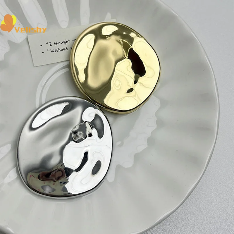 موضة جديدة الحد الأدنى غير النظامية هندسية المعادن غير المستوية مصقول البيضاوي بروش للنساء فتاة هدايا مجوهرات الحفلات #5