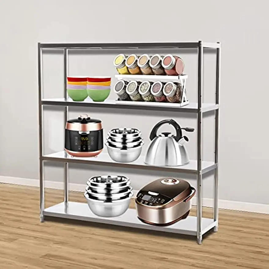 Kitchen Shelving Stainless Shelves for Kitchen Commercial Office Garage Storage Stainless Steel Shelves Adjustable Shelving Unit