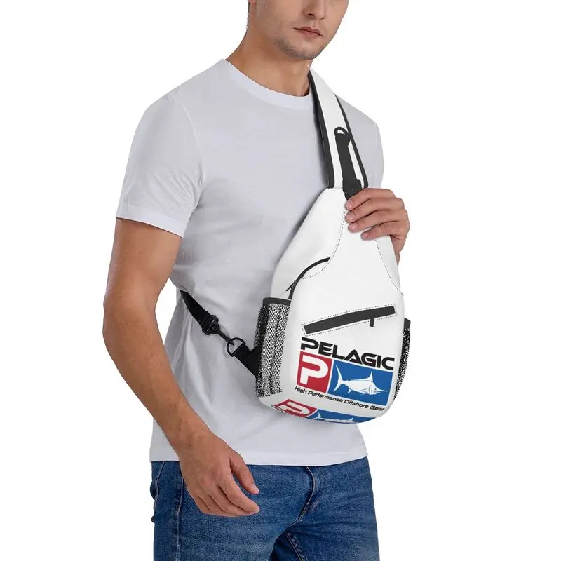 Personalizado pelágico pesca sling sacos para homens, ombro peito crossbody mochila, peixe pescador presente, ciclismo, camping mochila, moda