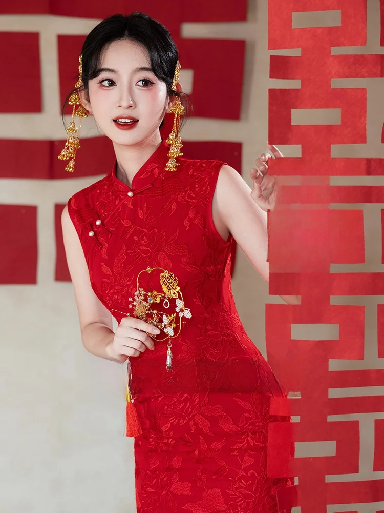 

Ele Red Lace Young Sle Wedding Dr Beautiful Wedding Dr for Engagement And Drinking Ceremony