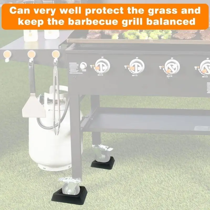 4Pieces Heavy Duty Rubber Shims To Stabilize Your Blackstones Griddle On All Terrains During Grilling Barbecue Pads 0XXB