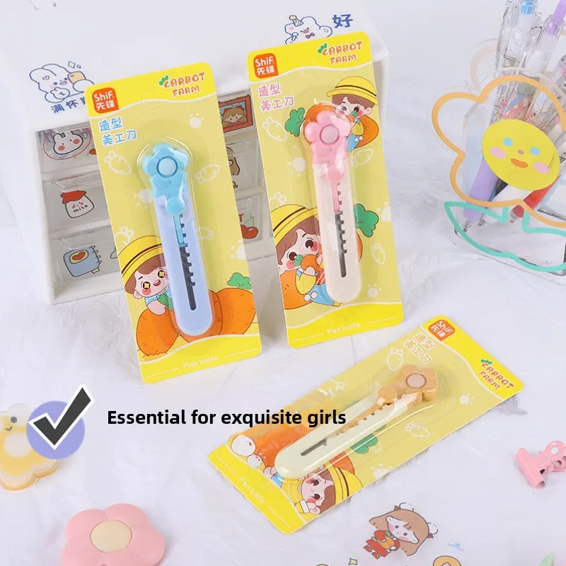 Cute Flower Shape Disassembly Express Knife Mini Portable Utility Knife Student Handmade Knife Office Paper Cutter