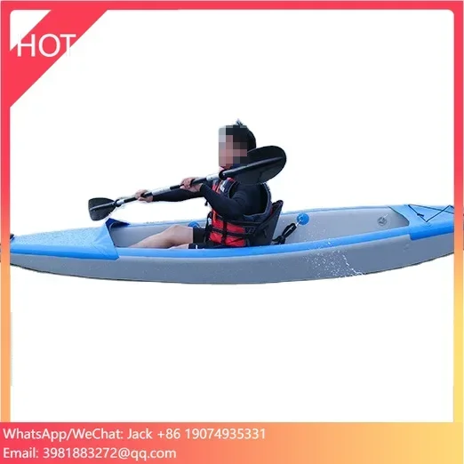 PVC inflatable Double Kayak 2 Person Sit on top Drop Stich Fabric Kayak for River / Drifting / Raft Boat 15ft Length