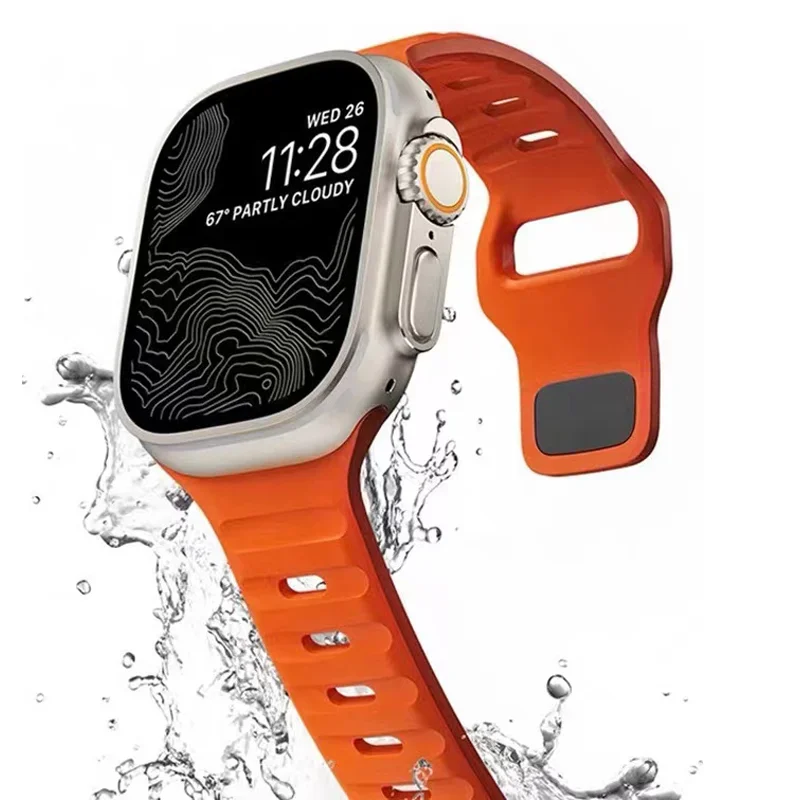 apple-watch-ultra-2-49mm、バンド45mm、40mm、44mm、41mm、42mm、46mm対応-スポーツストラップ-シリコン製-エアホール-ブレスレット-シリーズ-10-9-8-7-6-se-5-4