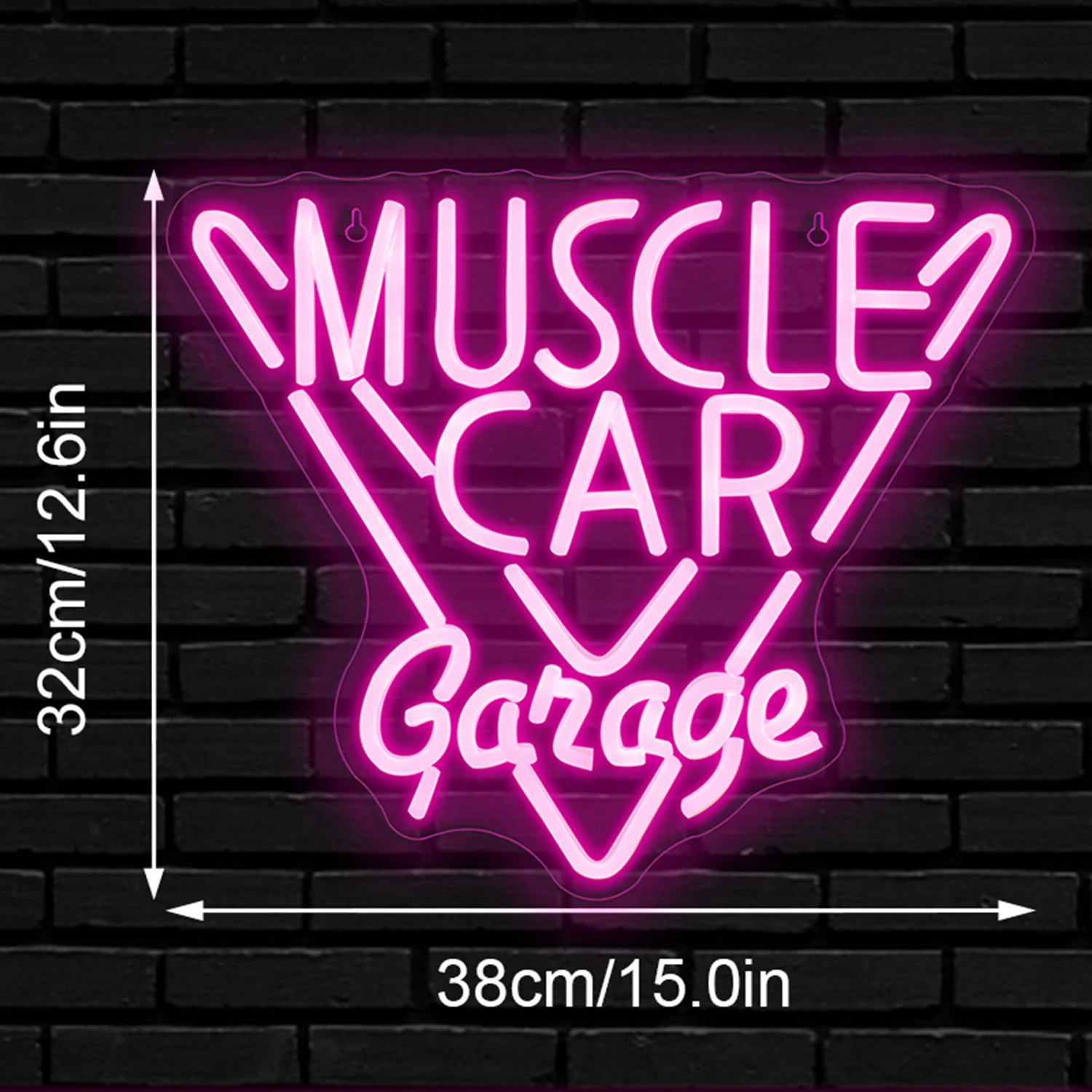 Imagem -02 - Led Neon Light Sign Muscle Car Garage Sinal de Néon Light up Man Cavehome Wall Decor Festa