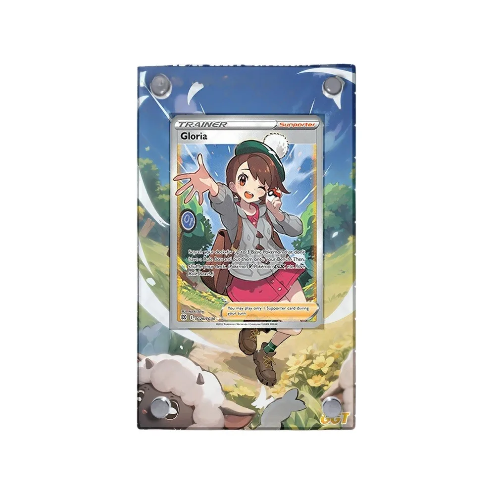 Etui ochronne na karty akrylowe z motywem anime Pokemon PTCG Giovanni Gloria Lusamine Roxie Piplup Wishiwashi, ozdoba na biurko