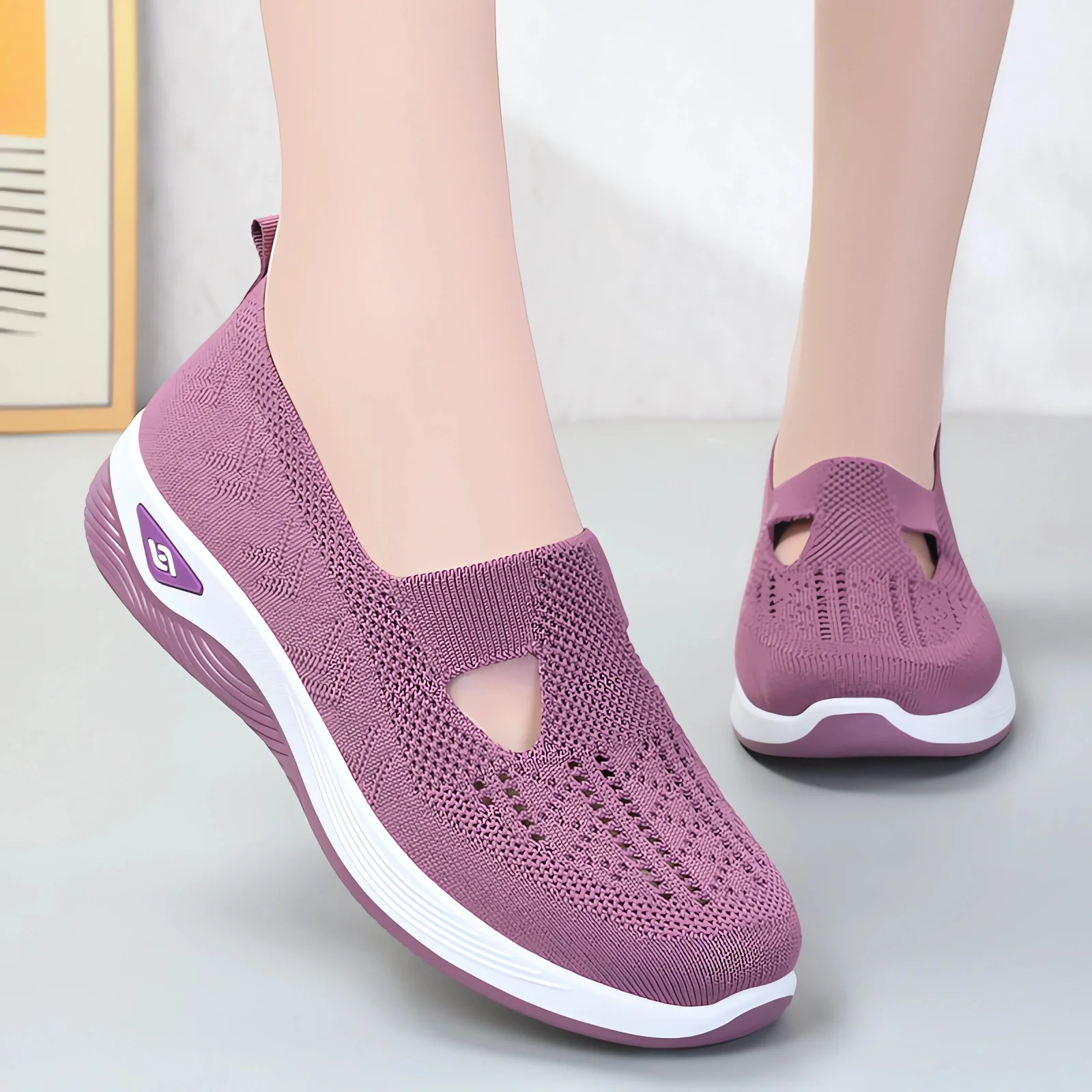 2024 Hot Summer New Comfort Casual Women\'s Shoes Fashion Soft Sole Breathable Hollow Out Flat Shoes for Women Zapatos De Mujer