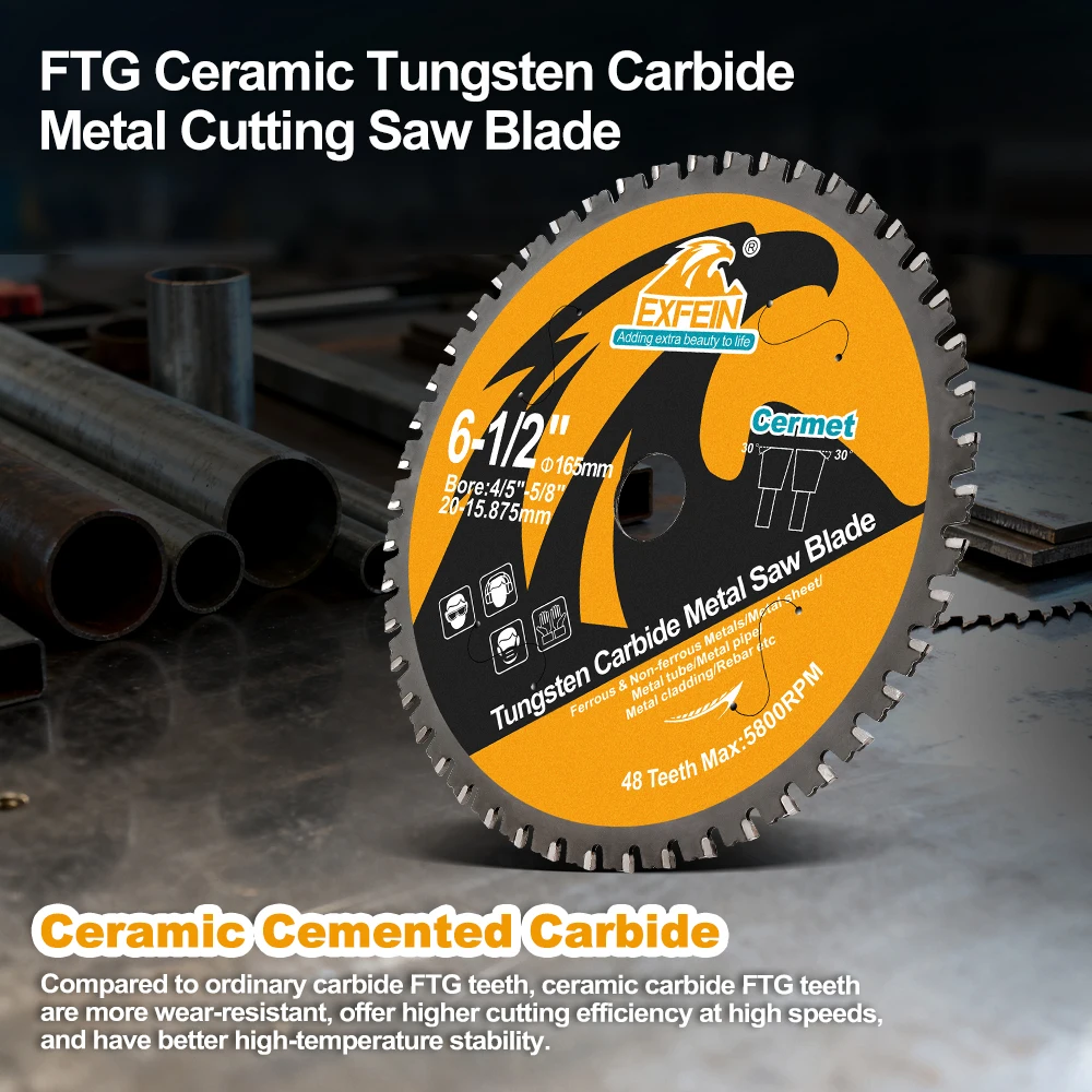 EXFEIN 金属丸鋸切断ディスク セラミック超硬鉄鋸刃 金属板 金属パイプ 配管 鉄筋用鋸