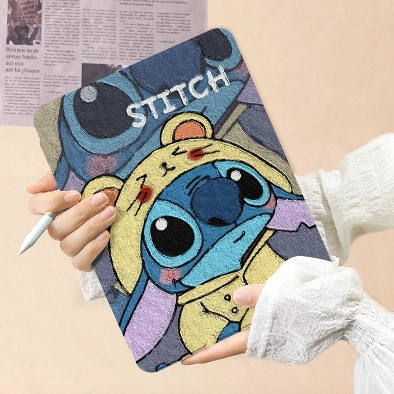

Чехол для планшета Stitch для iPad Air7, Air6 13 дюймов, Air4, 5, 10.9, 10th, 9th, 10.2 дюйма, чехол для Mini6/7 8.3, Air1/2 9.7, 5th, Pro 10.5 дюймов, вращающийся чехол