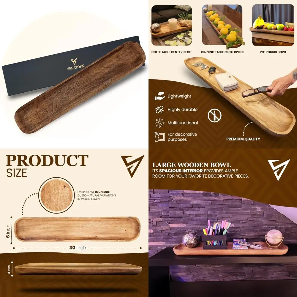 

Деревянная миска для теста ручной работы, 30 x 6 x 3, декоративный сервировочный поднос в деревенском стиле, вместимость 5 унций, идеальный подарок для кухни Lov