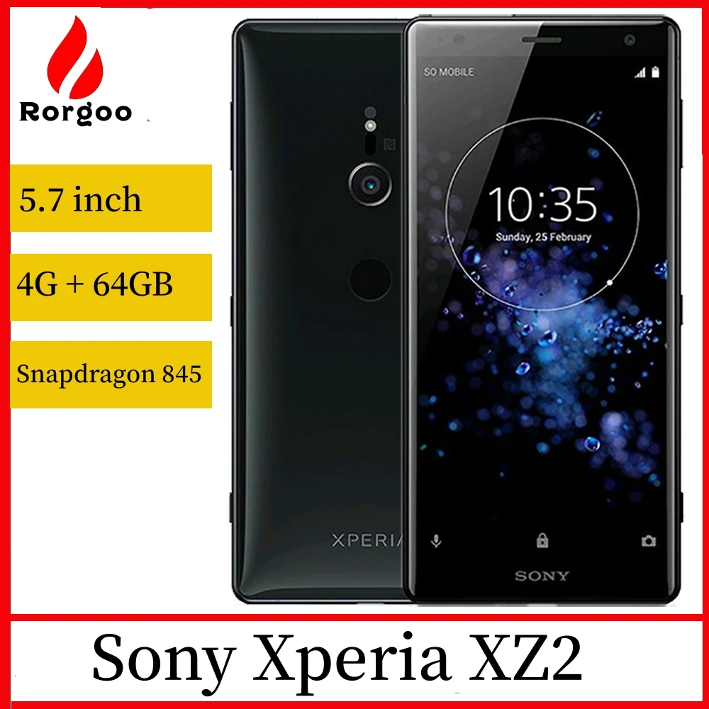 Sony Xperia XZ2 Original Unlocked Mobile phone RAM 4GB ROM 64GB H8216 H8266 JV 702SO 19MP LTE 5.7