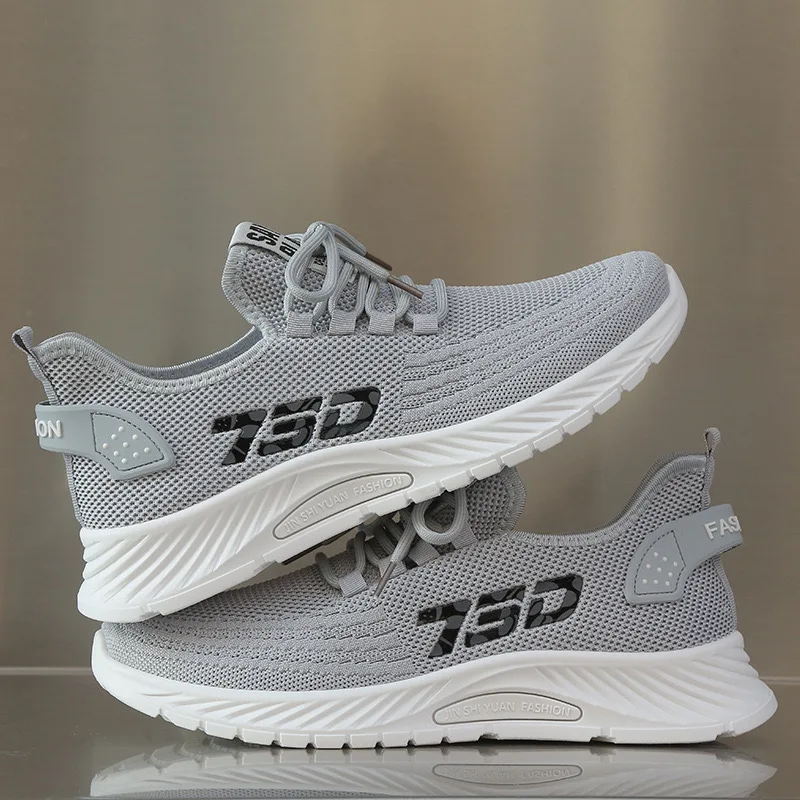 Running shoes Men's fall new trend fashion men's shoes soft sole flying woven shoes breathable casual sports shoes