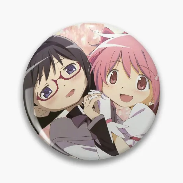 Madoka Magica Madoka And Homura  Soft Button Pin Gift Metal Lapel Pin Women Funny Decor Brooch Clothes Hat Lover Jewelry Collar