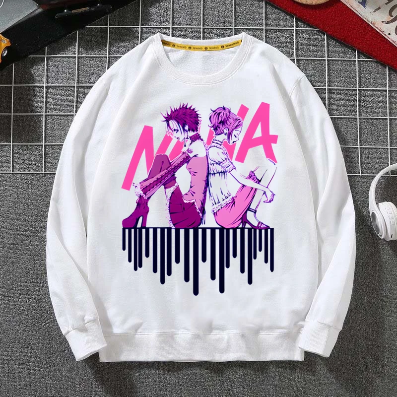 ملابس أنيمي أوساكي نانا غير رسمية بقلنسوة بلون سادة مع قلنسوة عادية للجنسين سترات مطبوعة للرجال والنساء #4