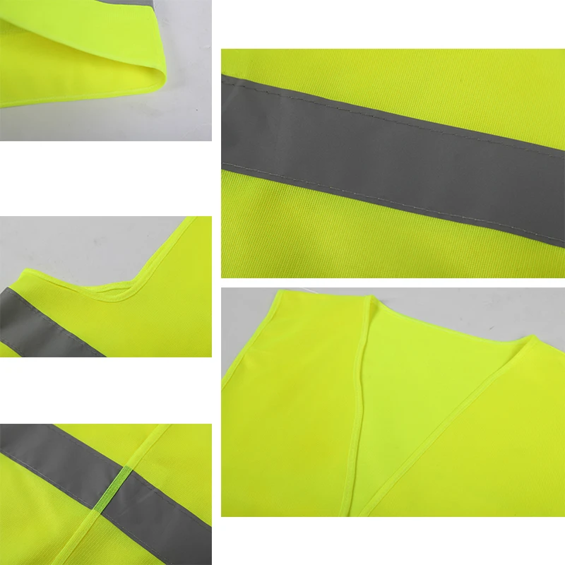 1pcs New Neon Security Safety Vest High Visibility Night Work Reflective Stripes Orange & Yellow Unisex 56*68cm