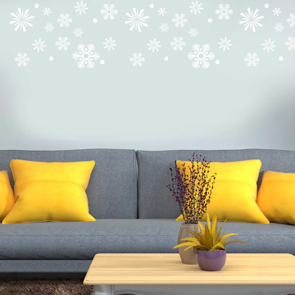 

2Pcs Snowflake Shape Glass Stickers Eco-Friendly Waterproof Adhesive Decals for Window Door Wall Showcase Glass Stickers