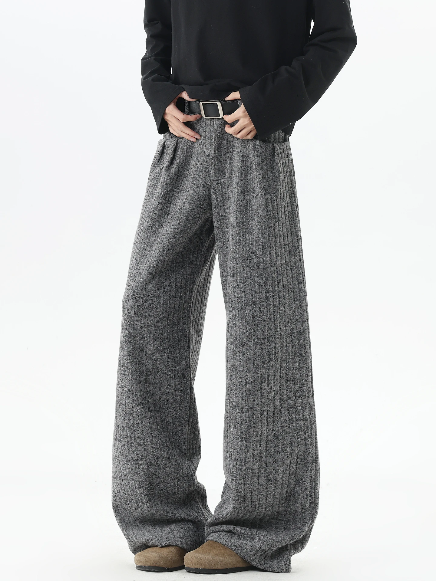 

Мужские повседневные свободные брюки American Sle: однотонные, с драпировкой, винтажные, модные, прямые, от известного бренда