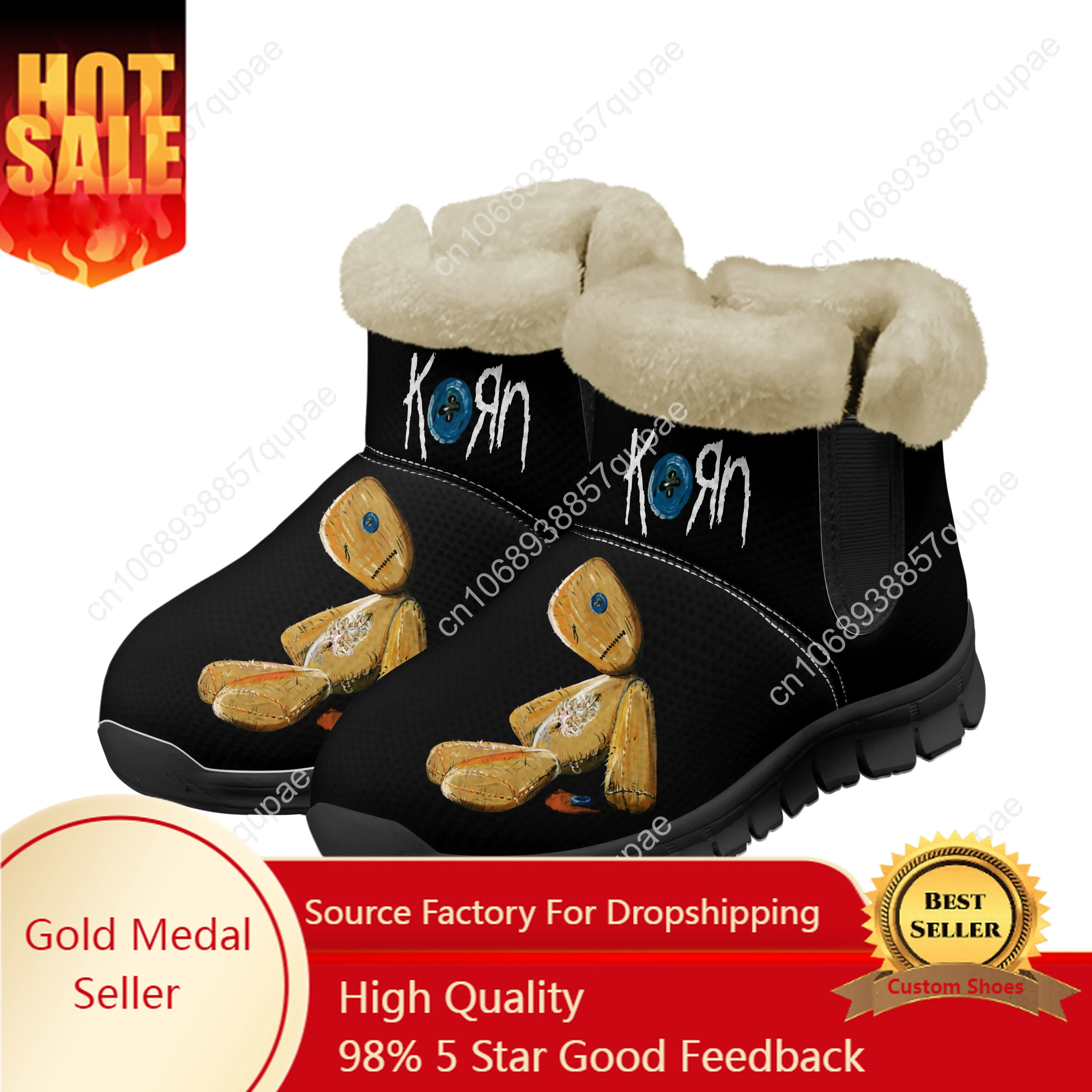 

Korn Rock Band Snow Boots Rock Singer Mens Womens Teenager Shoes Keep Warm Casual Lightweight Couple Sports Custom Sneakers