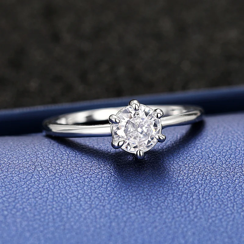 Huitan klassische und einfache runde Zirkon Frauen Ringe zeitlosen Stil Hochzeit Verlobung zubehör hochwertige heiße Schmuck – Detail 8