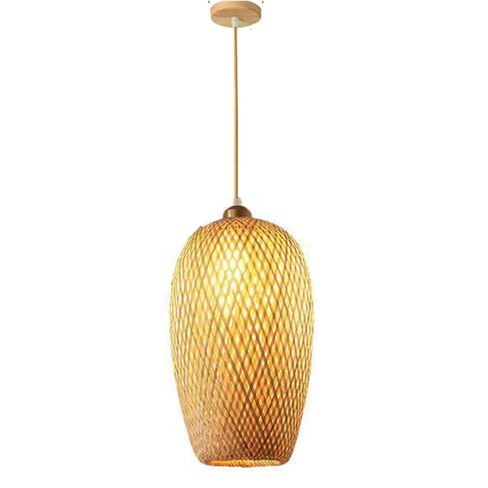โคมไฟเพดานไม้ไผ่ 1 ดวง ปรับได้ สไตล์โบโฮ ตะกร้าสานทำมือ ขนาด 18 ซม. สำหรับห้องครัว เกาะกลางห้องครัว บ้านสไตล์ฟาร์มเฮาส์