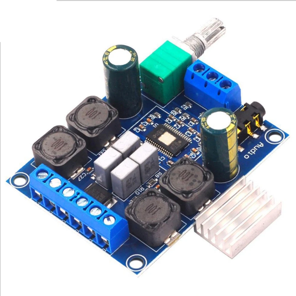 SCLS TPA3116D2 50Wx2 Dual Channel Digital Power Amplifier Board 2 CH Stereo High Efficiency Reverse Protection XY-502