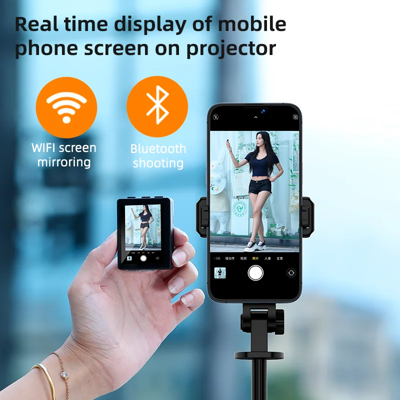 Phone Tripod Selfie Sticks with Phone Screen Mirroring for Live Streaming Phone Rear Camera Tripod