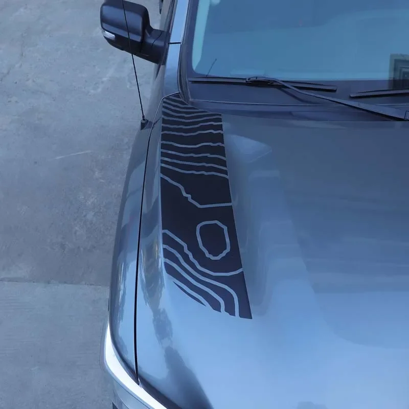 

For Nissan Titan 2016-2023 PVC Black Car Front Engine Hood Trim Stickers Pull Flower Film Trim Sticker Car Accessories