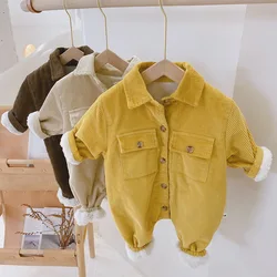 Winter Baby Jumpsuit Newborn Lapel Clothes Snow Suit Jumpsuit Thickened Warm Jacket Cotton Clothes Baby Boy Baby Girl Clothing