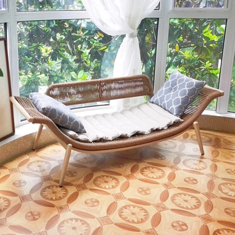 

Single sofa chair Lazy recliner Simple Nordic light luxury design Balcony casual rattan chair Minimalist concubine chair
