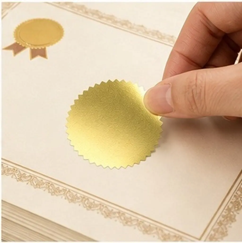 Stickers Labels Halloween Christmas New Year Embossed Seal Sticker Embossed Seal Stickers Certificate Seals Stickers Lightweight