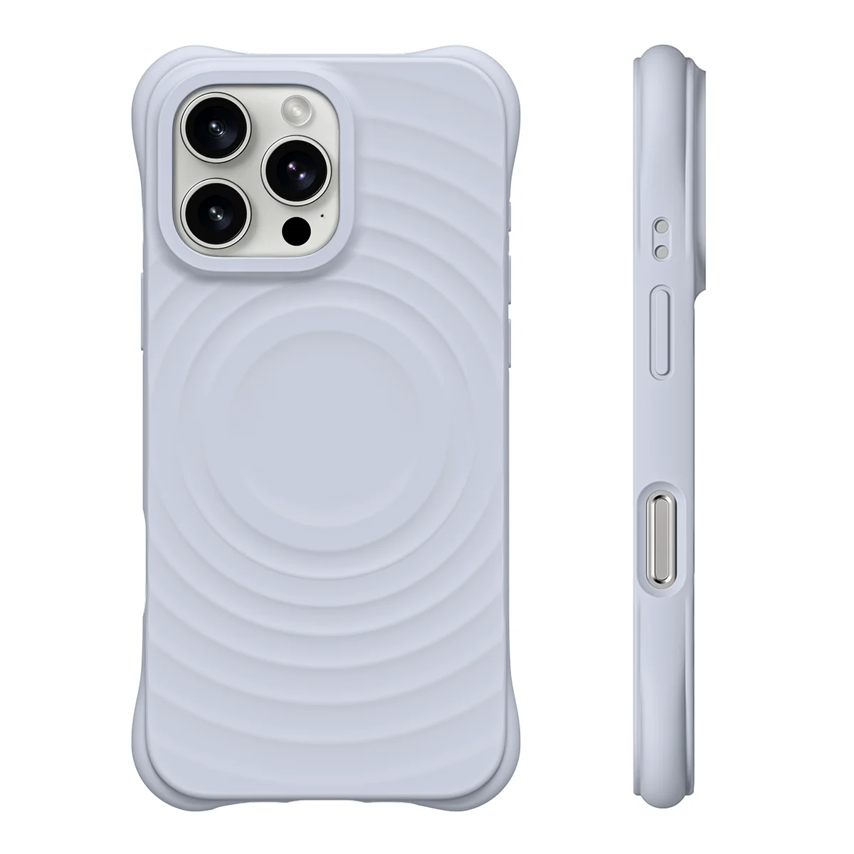 

New Colour Mist Purple Ripple Silicone IPhone 13 14 15 16 Pro Max Case - Protective IPhone Case with MagSafe