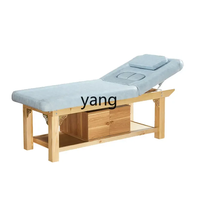 LMM Multifunctional Solid Wood Latex Facial Bed Beauty Salon Special Body Beauty Massage Belt Hole Massage Bed