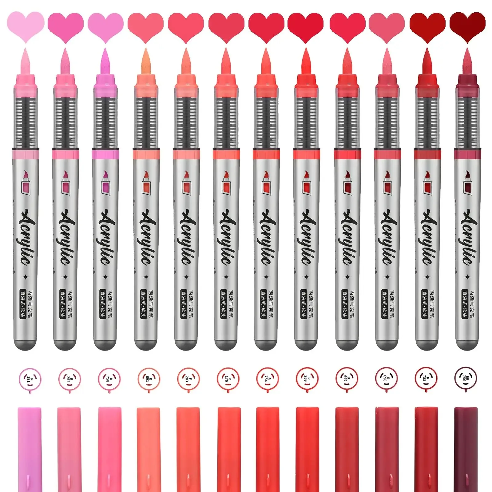 

ZEEJOY 120/12/1 Colors Direct Liquid Acrylic Marker Pens Waterproof Pen Soft Brush Nib for Manga School Art Supplies Stationery