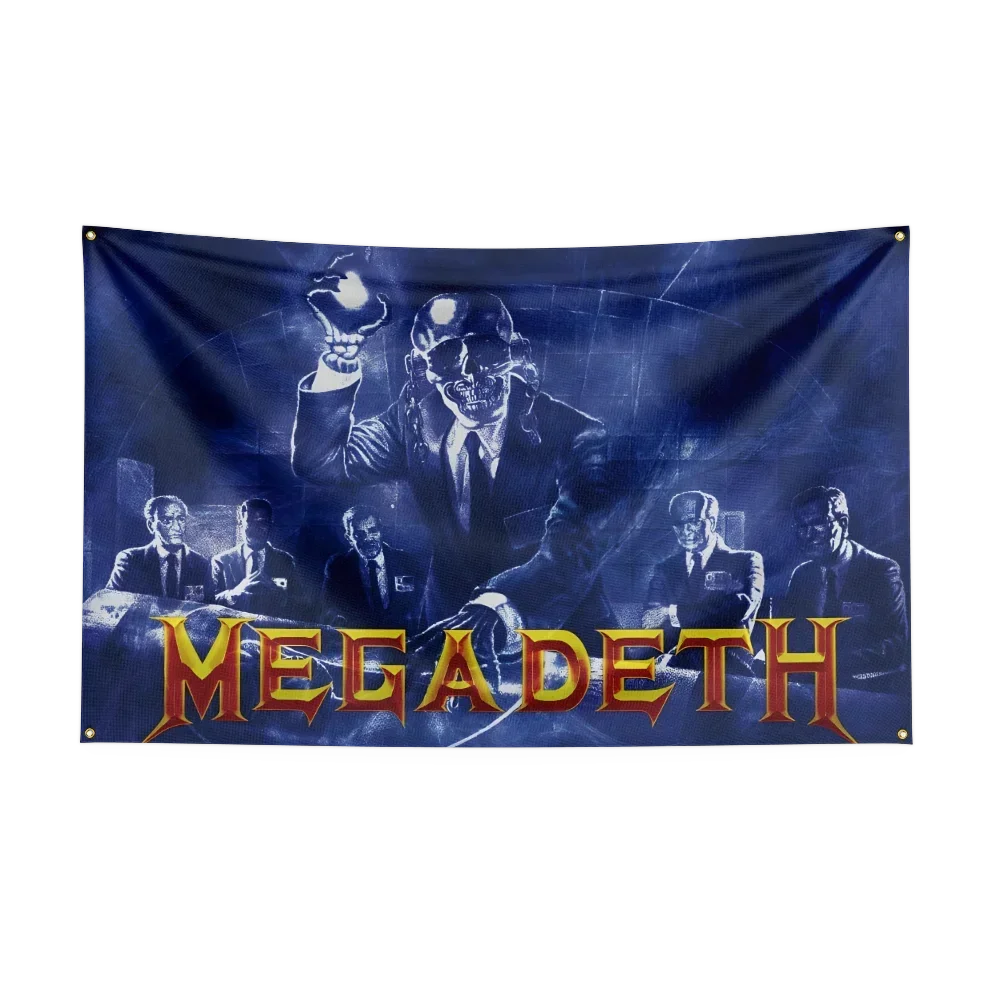 m-Me-ga-de-th Music Band Flag Custom Flags Wall Hanging Tapestry Outdoor Garage Room Decor flag Background Blanket