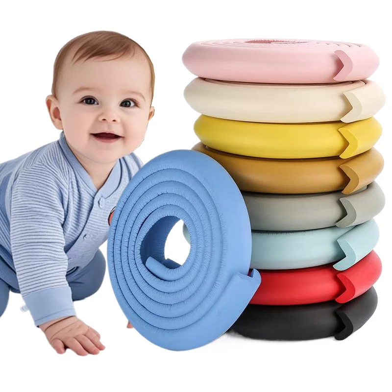 2M Soft Baby Safety Desk Table Edge Guard Strip Security L-Shaped Kids Protection Bumper Edge Angle Home Anti-collision Strip