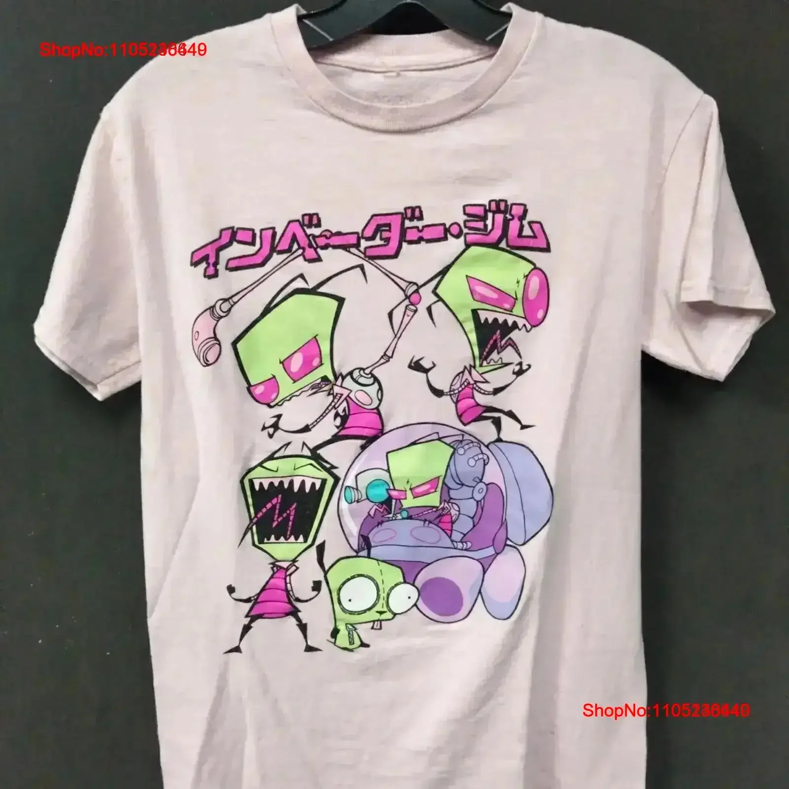 Invader Zim Pink T shirt unisex S 4XL ZL1498 vintage Washed Casual streetwear Stretched graphic Slightly Top For Everyday Wear