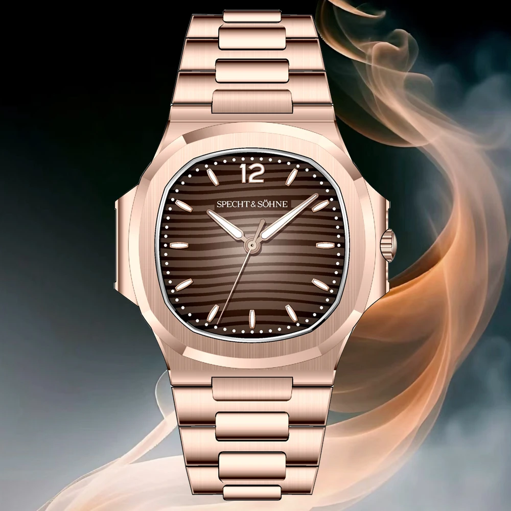 Specht&Söhne Luxury Men Women Watch 50M Waterproof Japan Quartz Ultrathin 316 Stainless Steel Bracelet Business Dress Wristwatch