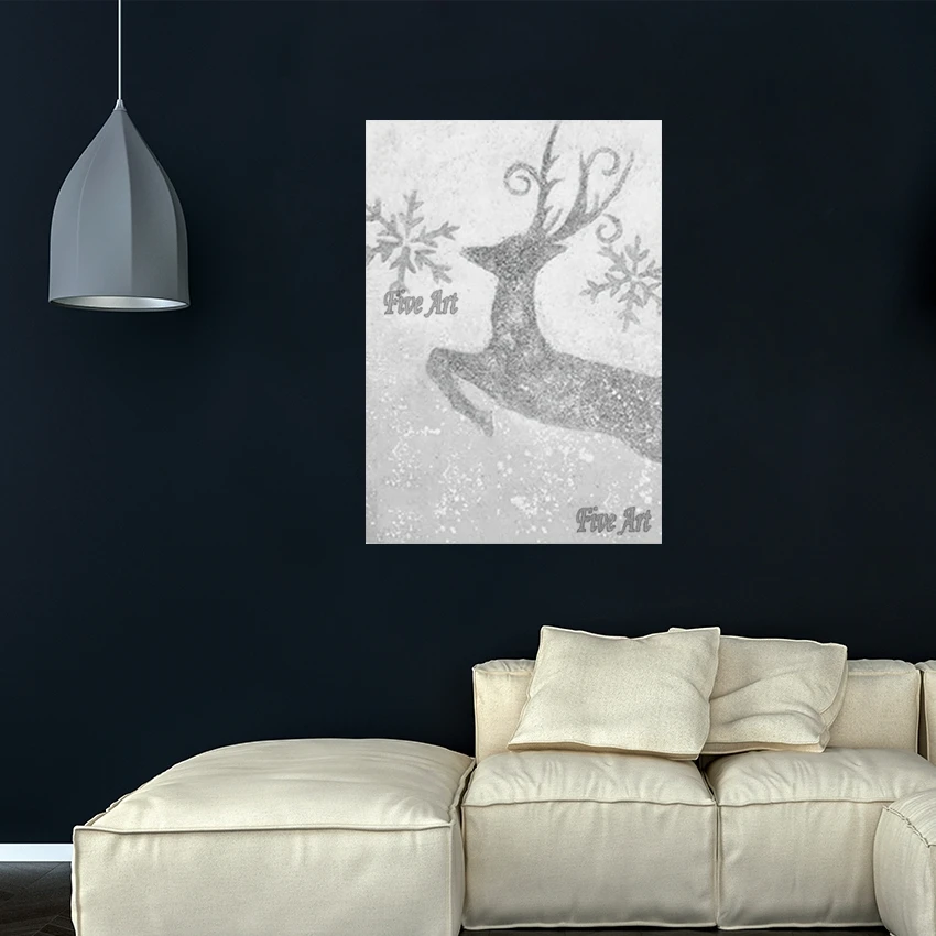 

Абстрактные картины с животными, безрамные, дизайнерская стена с изображением, простое художественное украшение на холсте с оленем, ручной рисунок, последнее поступление