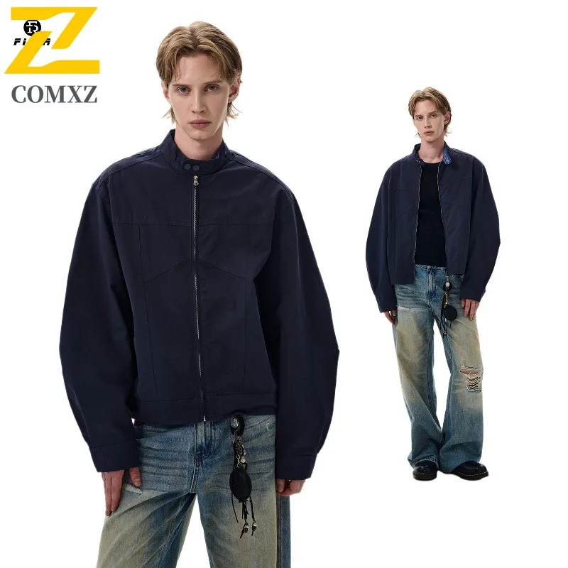 

Мужская куртка в стиле ретро с американским воротником-стойкой, цветная куртка для путешествий на открытом воздухе, универсальная ветровка для кемпинга, стильное пальто для прогулок