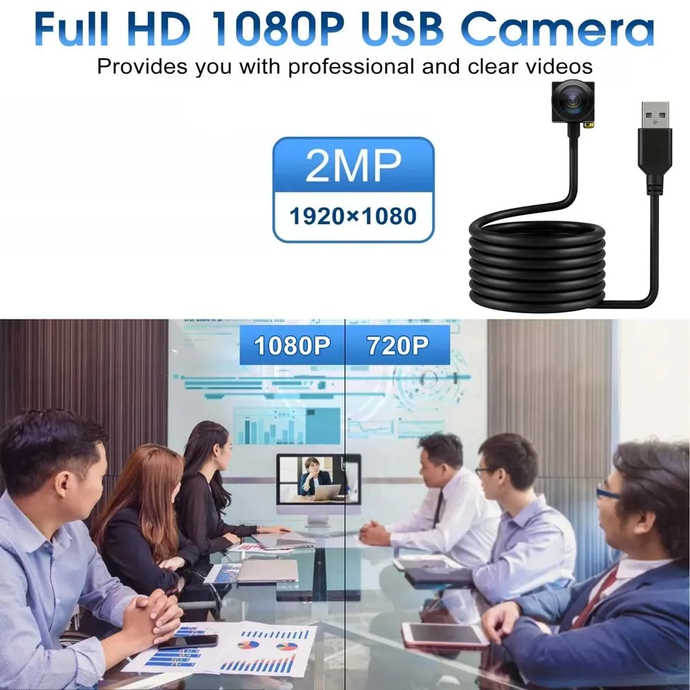 

Мини-веб-камера 1080P HD с USB-подключением, объективом 2,8 мм/3,7 мм, для ПК, видеонаблюдения и наружного видеонаблюдения