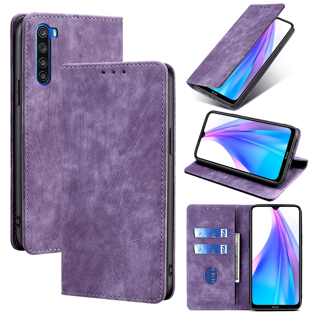 For Xiaomi Redmi Note 10 9 8 Pro Max Lite 10T 9T 8T 10S 9S 8A Book Case Magnetic Leather Flip Wallet Case with Card Slots RFID