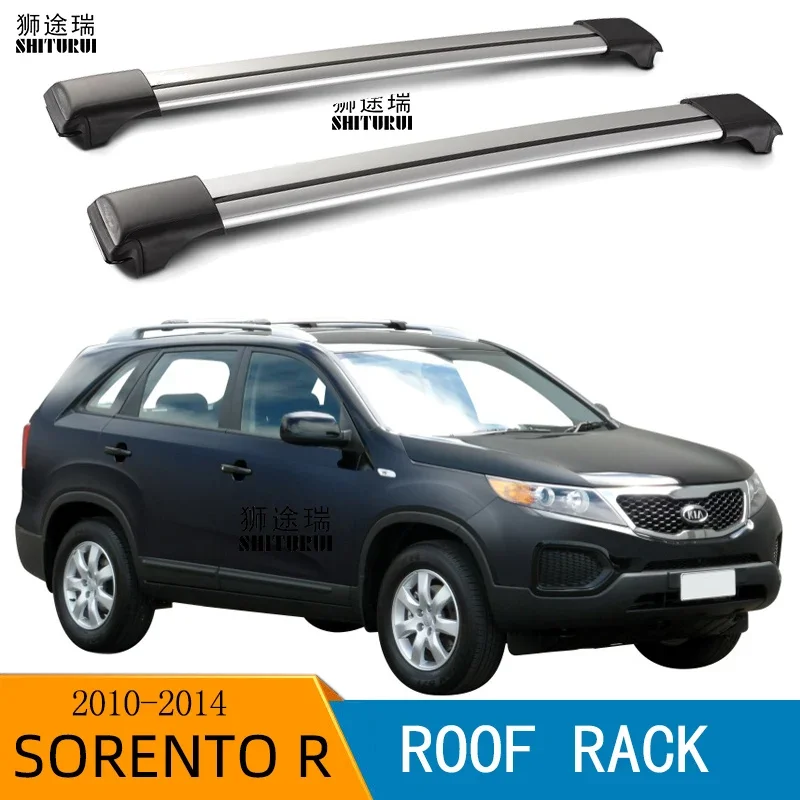 FOR Kia Sorento R 5 Door SUV Feb 2015(Rails)  Aluminum Alloy Side Bars Cross Rails Roof Rack Luggage Carrier