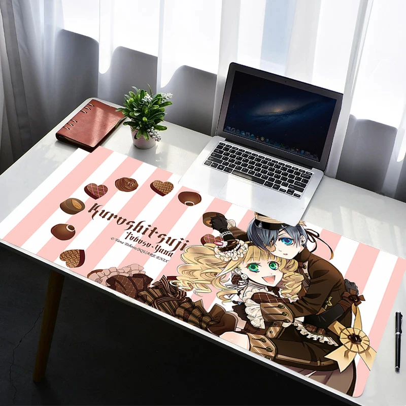 Mouse Pad PC Non Slip Rubber HD Mousepad Laptop Gamer Cabinet Keyboard Pad Office B-black Butler Computer Gaming Desk Mouse Mat