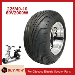 225/40-10 Tubeless Tire Front Wheel 60V 2000W Rear Motor  Hub for Citycoco Electric Scooter/bike Modification Parts