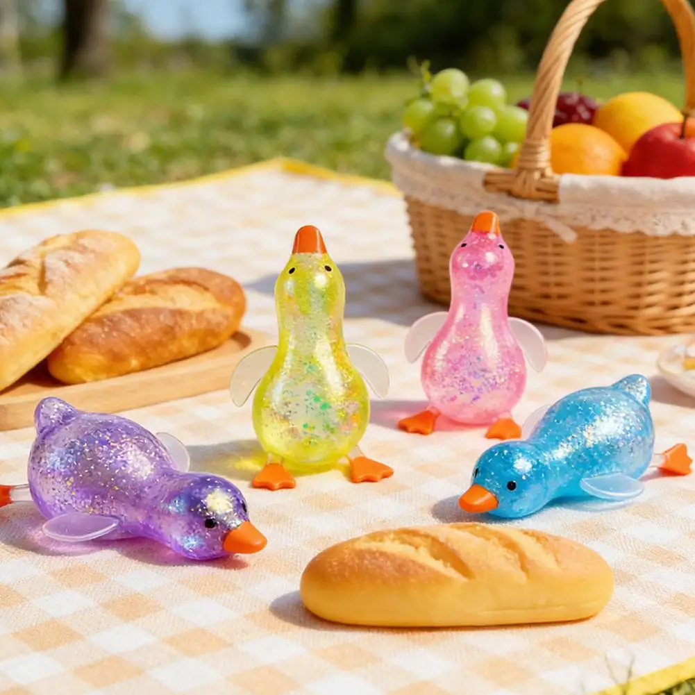 Squishy Colorful Little Duck Pinch Fun Fidget Toy Adult Decompression Slow Rebound Vent Squeeze Ball Children Birthday Gift view 2