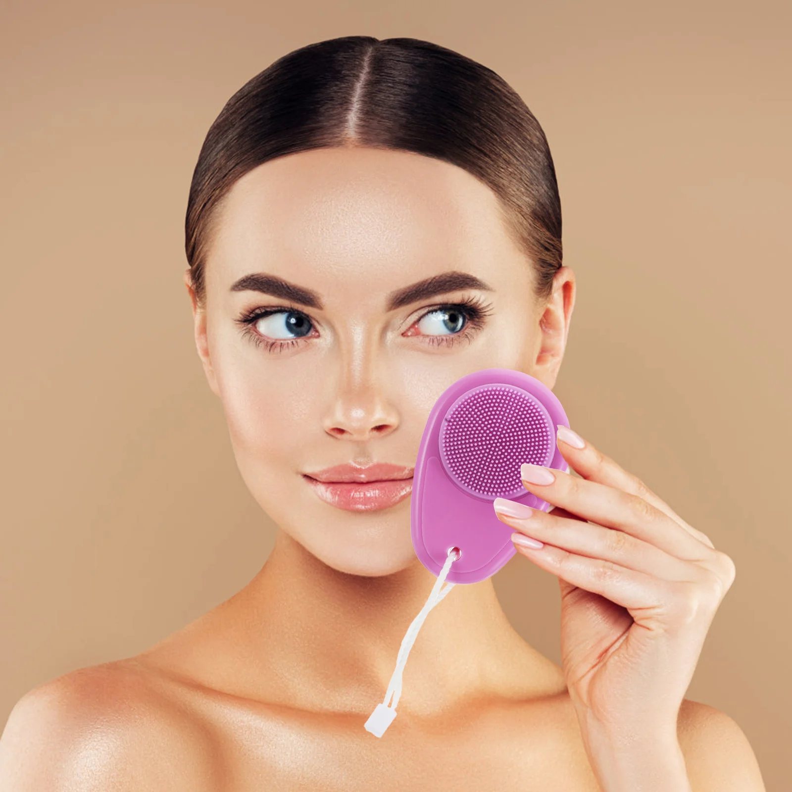 فرشاة وجه يدوية من السيليكون مزدوجة الجوانب، منظف للوجه، أداة العناية بالبشرة، تنظيف عميق، تقشير تدليك للرجال والنساء #1